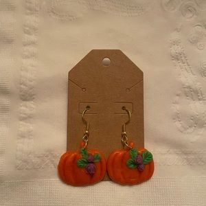 Hand crafted pumpkin earrings.